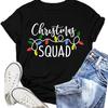 Christmas Squad Shirt for Women Christmas Crew Tshirt Xmas Lights Tee Tops