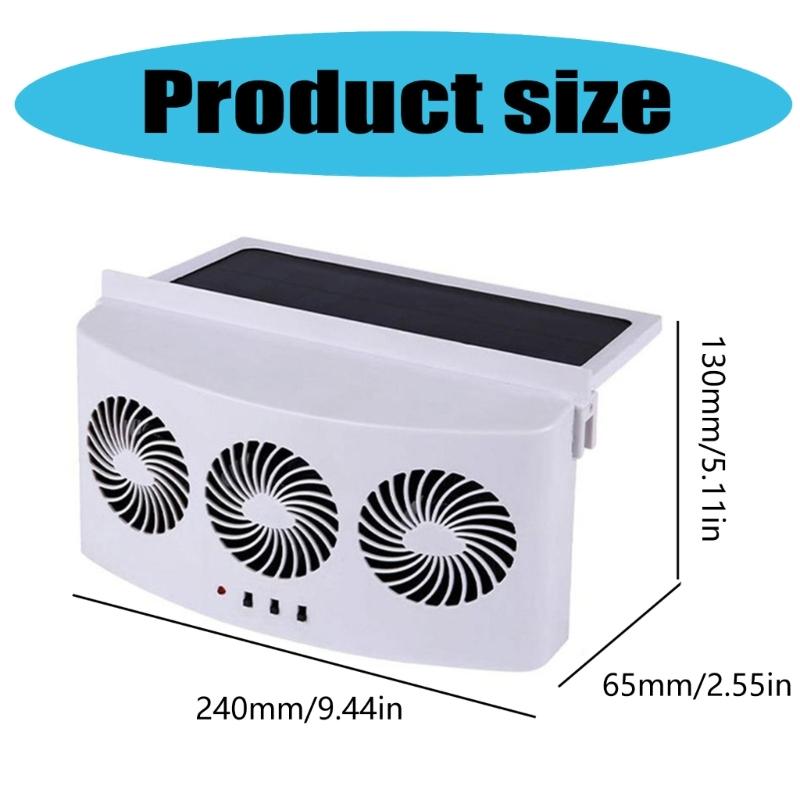 Car Window Fan Auto Cooler Radiator Exhaust Fan Air Vent Radiator Solar Powered