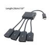 USB OTG Hub with Charging Switching 1 to 4 MicroUSB TypeC Charging Cable Connect Multiple Devices Simultaneously