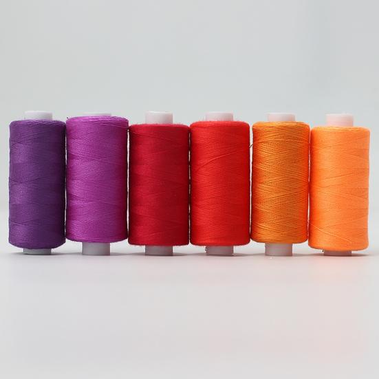 Thread for Manual Crafting 6 Colors Sewing Set, Polyester Craft Spools, Fade-Resistant Supplies Hemming Yarn Hand Embroidery, Quilting, Machine