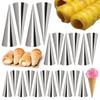 12pcs S/M/L Stainless Steel Conical Cylinders Non-stick Essential for Baking Enthusiasts Cream Horn Croissant Mold YMY