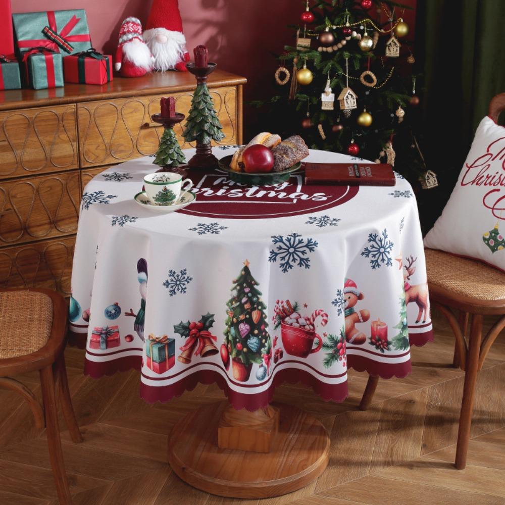 New Tablecloth Christmas with digital print, waterproof, for round dining tables, New Year decoration