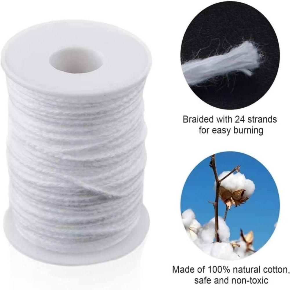 White Cotton Core 61 Meter/Roll Candle Handmade New Candle Core  Household