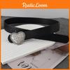 Stylish Black Pu Leather Waist Belt With Heart Buckle Perfect For Jeans