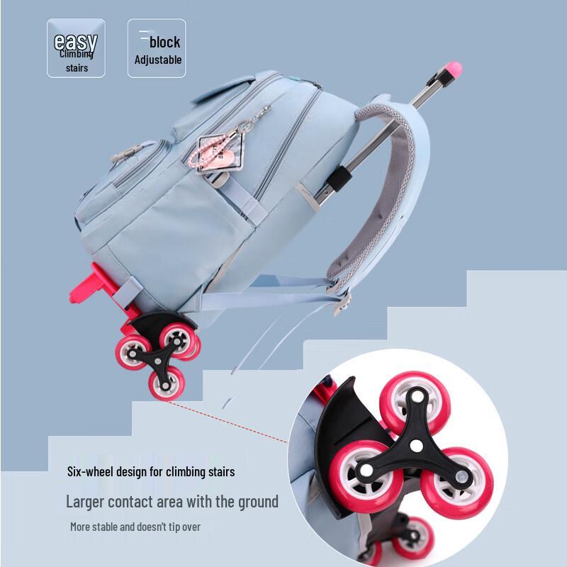ZIRANYU Lightweight Trolley School Bag for Students