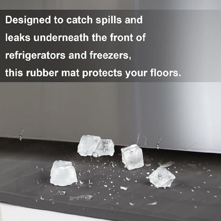Strong Silicone Refrigerator Tray Simple Cleaning Spill Guard Nonslip Bottom for Under Freezer and Washing Machine