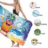 Colorful Cartoon Pineapple Beach Towel Soft Microfiber Quick Dry Sand Free Lightweight for Pool Vacation Camping