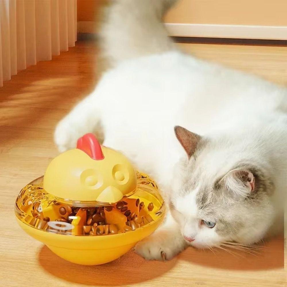 Plastic Cat Treat Dispenser Toy Tumbler Wear Resistance Slow Feeder Cat Dog Toy Easy Clean Puzzle Game
