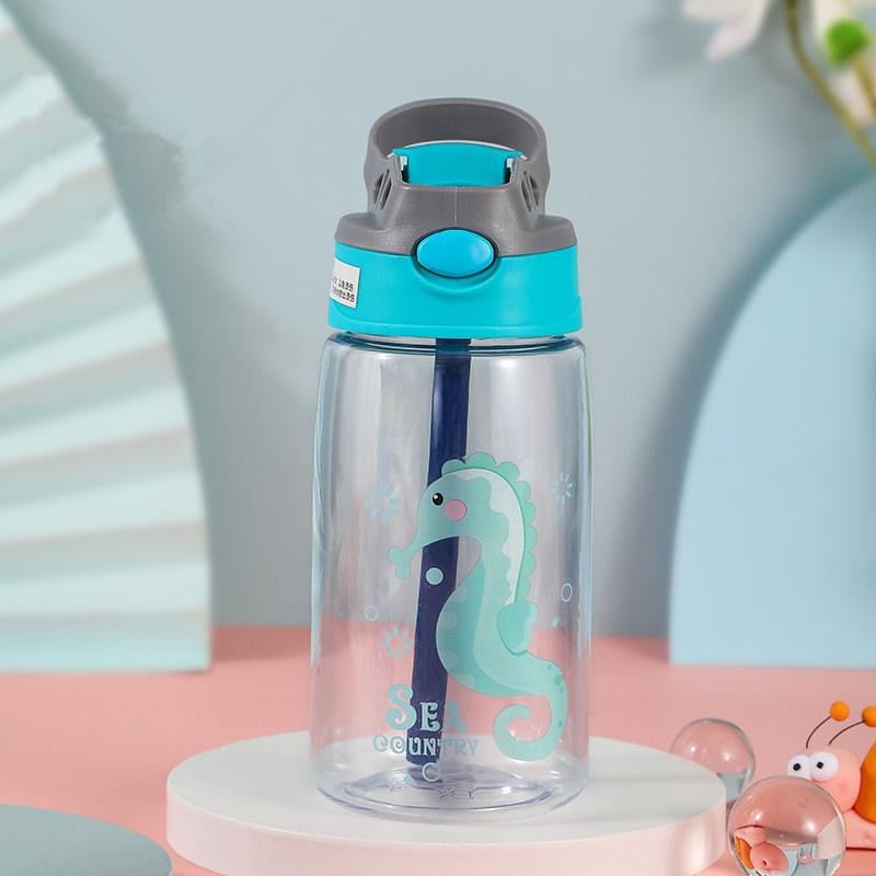480Ml Kids Water Sippy Cup Cartoon Baby Feeding Cup With Straws Leakproof Water Bottle Outdoor Portable Duckbill Straw Cups