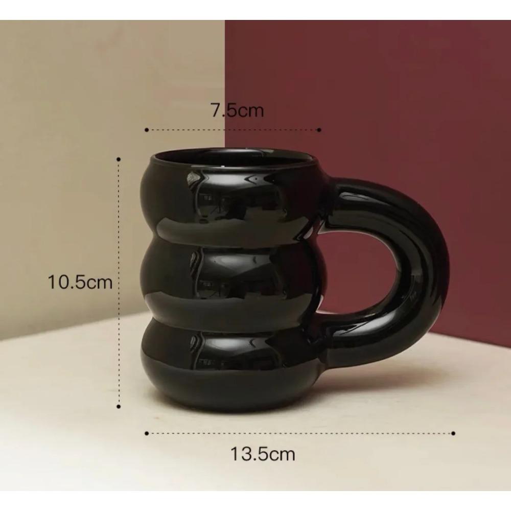 Creative Water Cup Ceramic Mug Nordic Coffee Cups with Big Handrip Colored Ceramics Big Juice Mugs