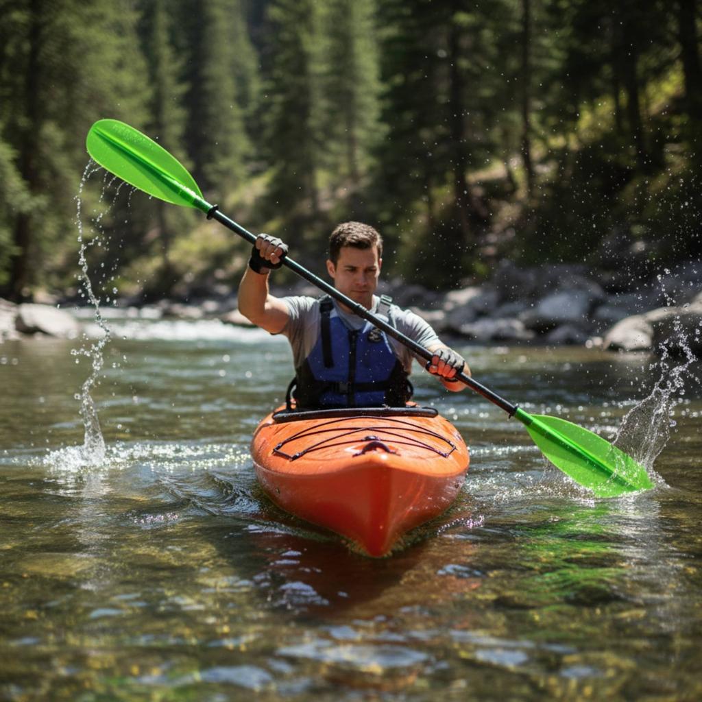 Pagaia per Kayak Regolabile Leggera a 2 Pezzi Attrezzatura per Sport Acquatici Blocco Sicuro Resistente alla Corrosione Per Professionisti