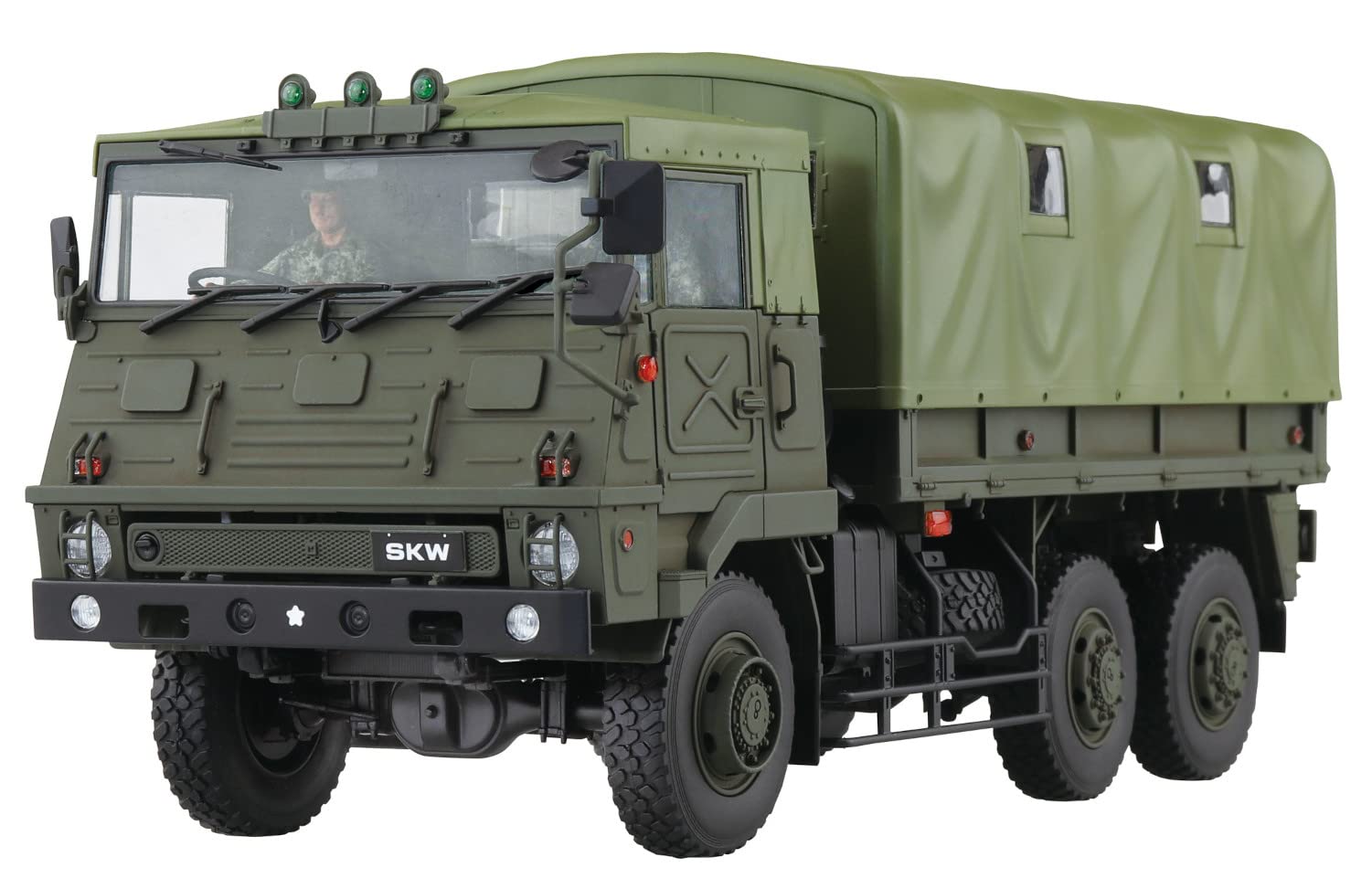 

Aoshima Bunka Kyozai Серия наборов военных моделей Японские силы Тип 73 Тяжёлый грузовик Пластиковая модель 1/35 №. 2 Самооборона (SKW-464) зелёный