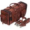 76,2 cm große Herren-Reisetasche aus echtem Leder, für Fitnessstudio, Wochenende, Übernachtung, Vintage-Stil. Mit Kombi-Tagebuch aus Leder