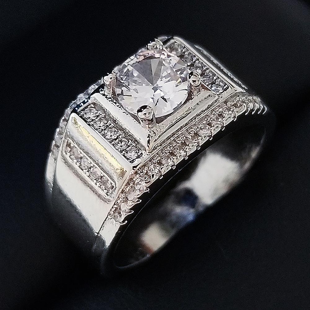 Men's Retro Luxury Large Diamond Ring - European & American Style, R4488