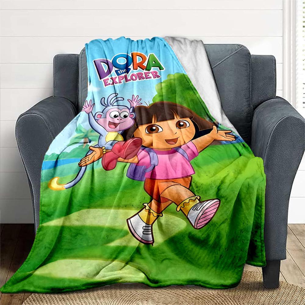 1 Stück Dora die Entdeckerin Outdoor-Decke Leichte Flanelldecke, Ganzjahresnutzung für Sofa, Bett, Reisen, Camping, Wohnzimmer, Büro, Couch090