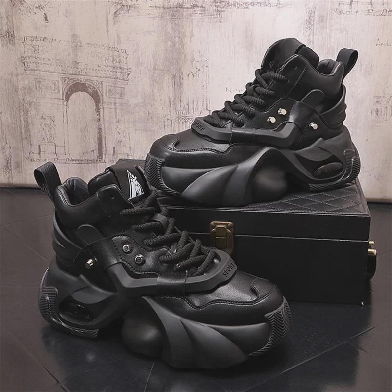 2024 Men's Mid-High Top Breathable Sports Shoes: Trendy, Versatile, Thick-Soled Summer Footwear