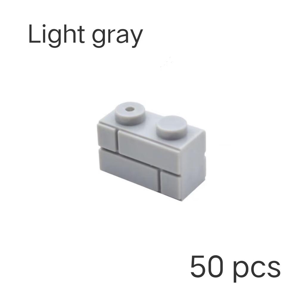 DIY 50pcs bulk small particle building block wall brick foundation accessories 1x2 double wall brick scene construction 98283