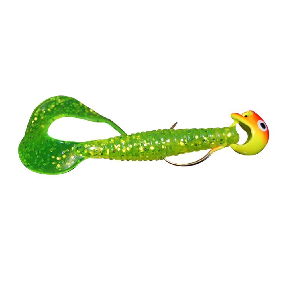 5Pcs Set Round Inverted Jigging Hook Colored Design Soft Worm Grub Hook  Soft Bait Fishing