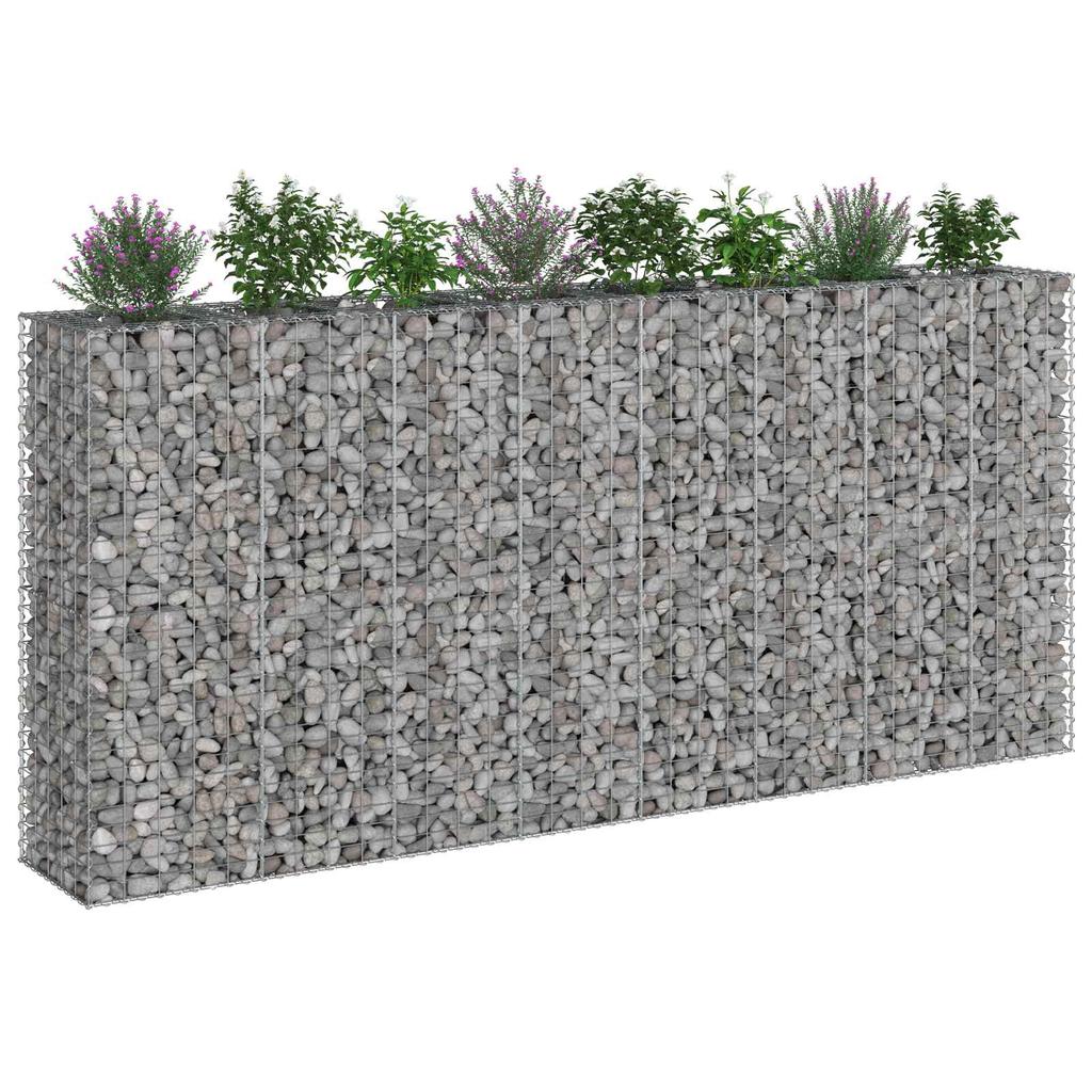 Gabion Raised Bed 4 Pcs Silver 330 X 50 X 150 Cm