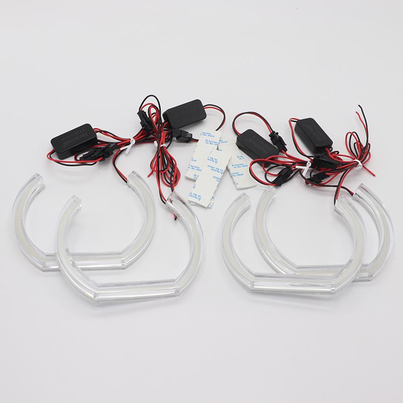 for BMW 3er E91 E90 LCI 316i 318i 320i 323i 325i 328i 330i Xenon M Style Horseshoe White Acrylic Cover LED Angel Eye Halo Ring