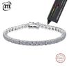 Luxury Silver 925 Wide 5mm D VVS1 Moissanite Bracelet Birthday Wedding Jewelry
