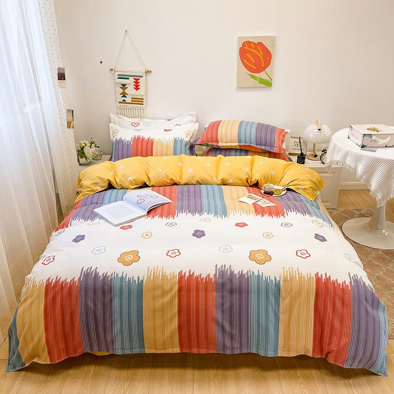 Thickened Brushed Four-piece Bed Sheet and Quilt Cover Three-piece Set Four-season Autumn and Winter Bedding Duvet Cover