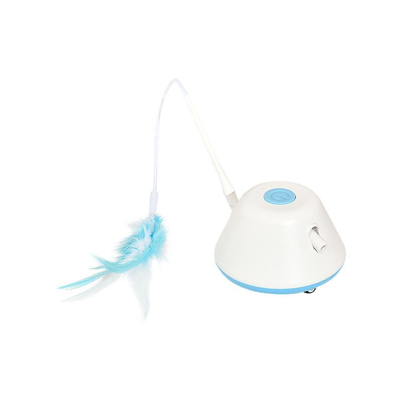 Brinquedo elétrico para gatos de estimação, vara de pesca com penas, infravermelho, engraçado, alívio automático, plataforma giratória para gatos, brinquedo para gatos
