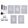 Face Body Painting Glitter Powder DIY Painting Templates Glue Brush Set Cosmetic Tool