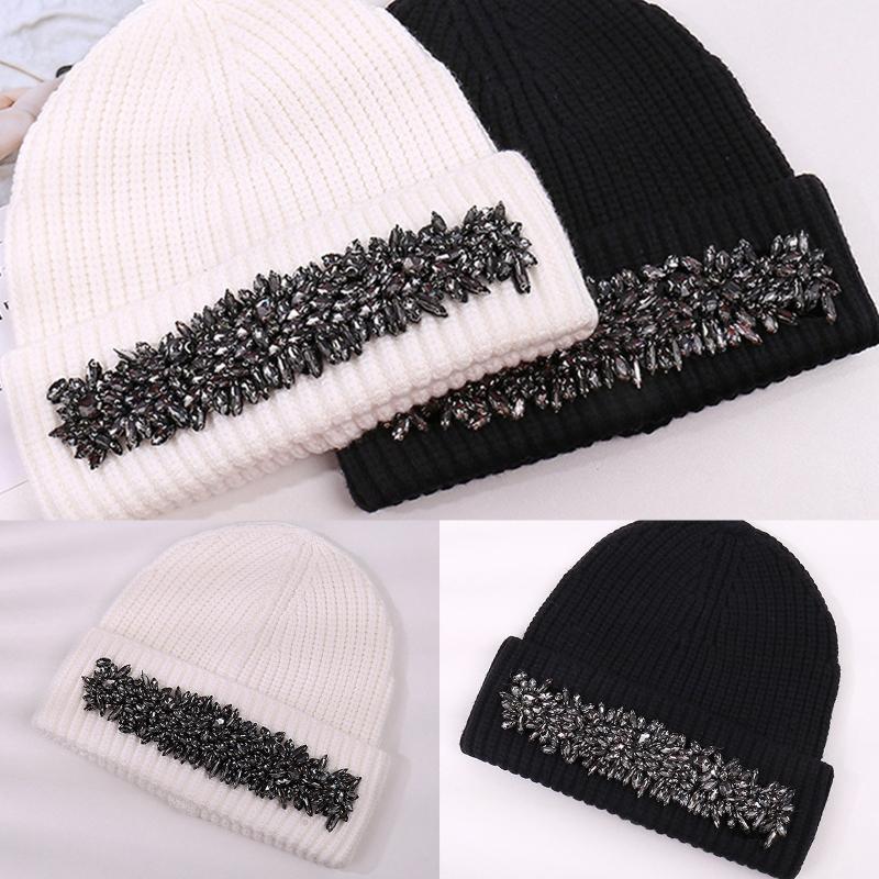 Wild Wool Hat Shiny for Rhinestone Knitted Hat Ear for Protection Warm Autumn Winter for Boy Girl Xmas Halloween New Yea