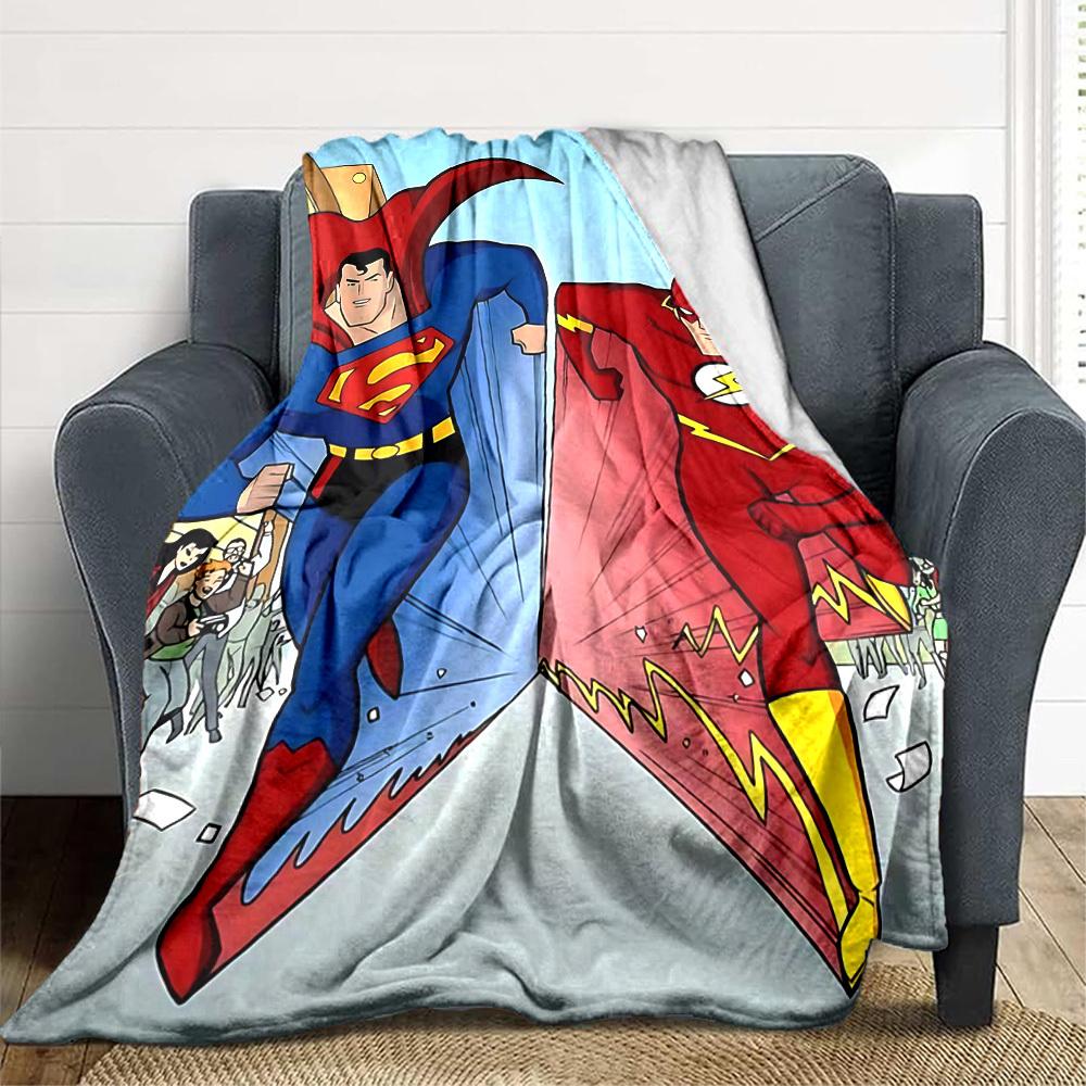 

1pc Superman, Flash Blanket Lightweight Flannel Throw For Sofa, Bed, Travel, Livingroom, Office, Couch, Chair, And Bed 80x120cm