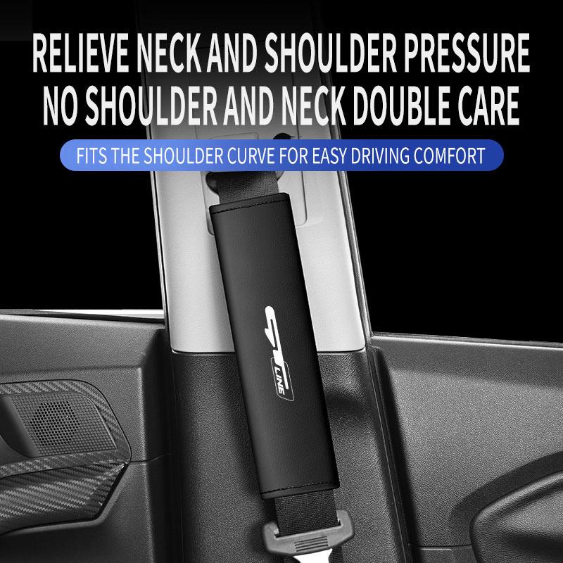 Car Styling Seat Belt Cover Leather Seatbelt Shoulder Strap Protector Pads For KIA GT GTLINE car Accessories