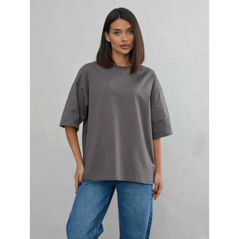 Solid Color Loose T-shirt Fashion Wind New Fashion Casual Loose Pure Color Cotton T-shirt Top