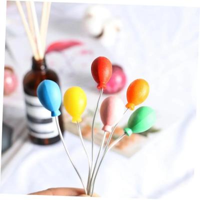 6PCS Ballons de Maison de Poupée Ballons Bouquet Miniature Jouet Ornements Mini Paysage Décorations de Jardin Décoration de Gâteau Décoration de Fête