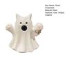 Halloween Ghost Ornaments Cute Ghost Cat Pumpkin Sculpture Spooky Resin Home Decor Desktop Figurine for Indoor Outdoor Display