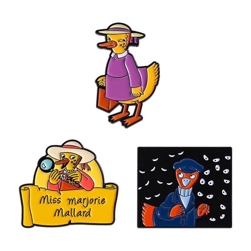 3-6PCS/Set Anime Movies Character Enamel Pins Turbo Granny Cat Spying Brooches Lapel Badges Funny Jewelry Gift for Friends