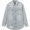 Levis Loose Fit Ripped Denim Jacket With Lapel Long Sleeve Men Jackets Light-Blue 0017E-0000