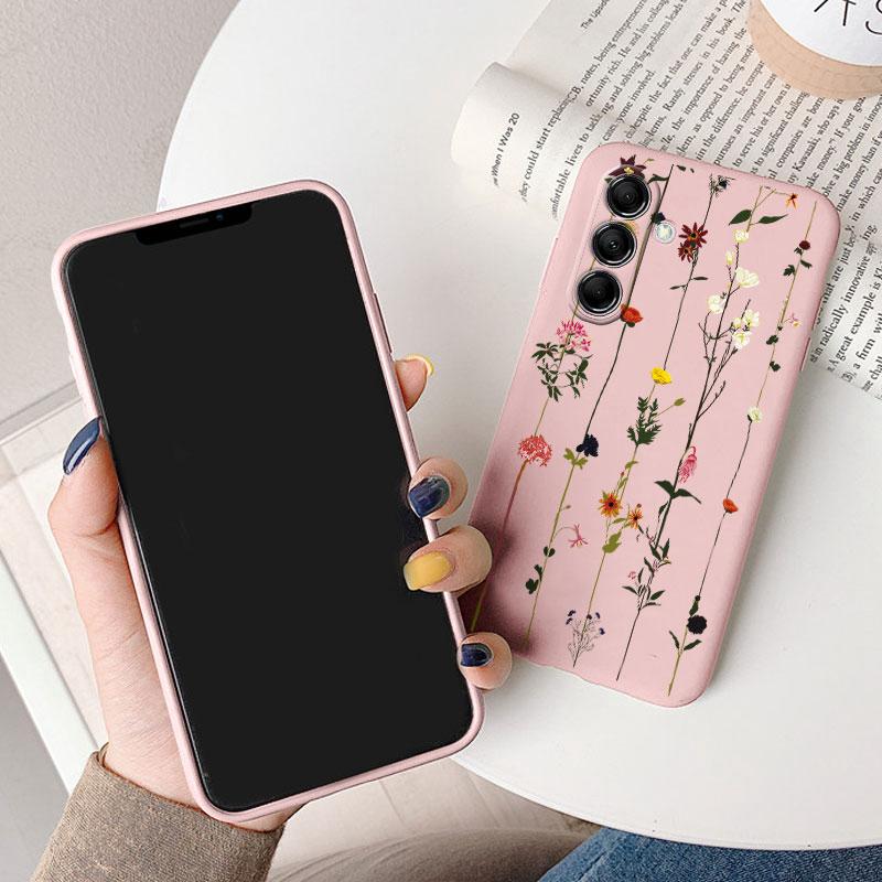 Coque Funda Pour Samsung Galaxy M14 M34 M54 5G Housse Fleur Colorée Cœur Dessin Animé Souple TPU Coque Pour Samsung M 14 Léopard Capa