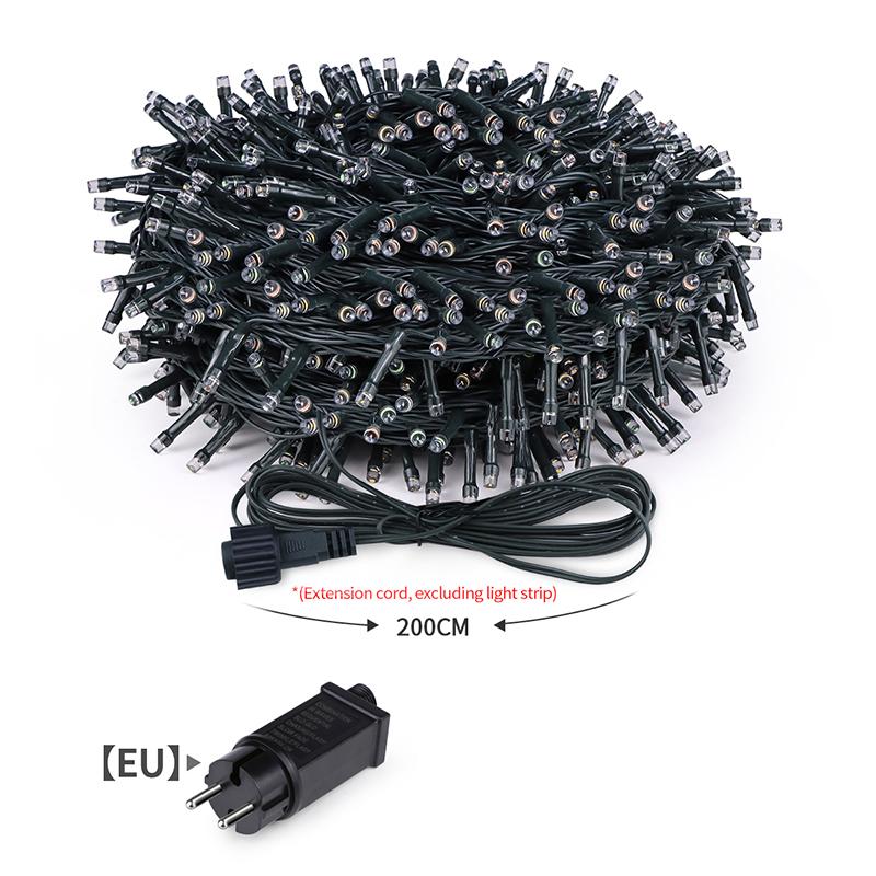 LED Lyslenke Utendørs Varmhvit 10M-100M LED String Garland Julelys Vanntett 8 Moduser for Fest Bryllup Påske Hage Balkong Jul