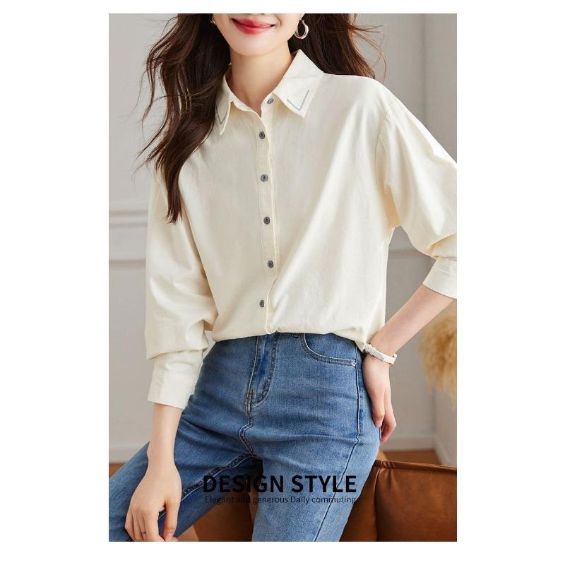 Women S Long Sleeve Cotton Shirt Casual Autumn Commute