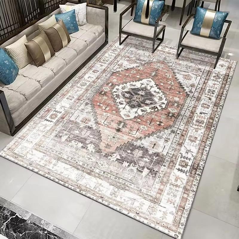 Retro Persische Ethnische Teppiche Türkische Teppiche für Wohnzimmer Bettseite Schlafzimmer Vintage Bodenmatten Eingang Fußmatte Teppich Großer Teppich