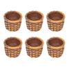 6Pcs Miniature Rattan Resin Baskets Mini Baskets for Mini House Accessories Small Storage Basket Landscape Decoration Micro