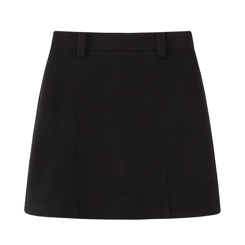 

Lü Qing Yi Women s Woolen A-line Short Skirt - Autumn/Winter Retro Velvet Texture L (In Stock) чорний