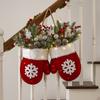 Twinkling Christmas Mitten Wreath With 120 LED Lights & 10H Auto Timer,Christmas Wreath Front Door Artificial Garland
