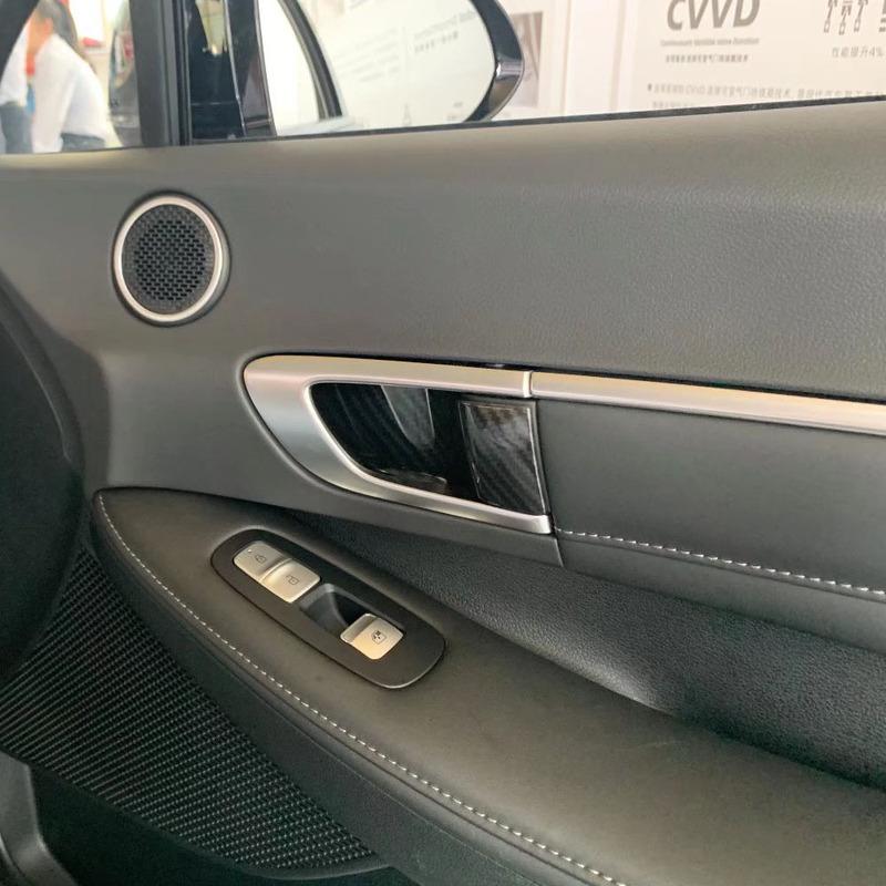 For Hyundai Sonata DN8 10Th Car Cover Body Trim ABS Door Inner Handle Bowl Armrest Handrail Frame Stick 4Pcs