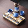 Shanhai gradual change travel tea set kung fu teacup portable teapot office ceramic Japanese simple high-end