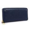 Lucky Tail Long Wallet with Round Simple Cat Natural Women's Zipper, Design, (Navy)