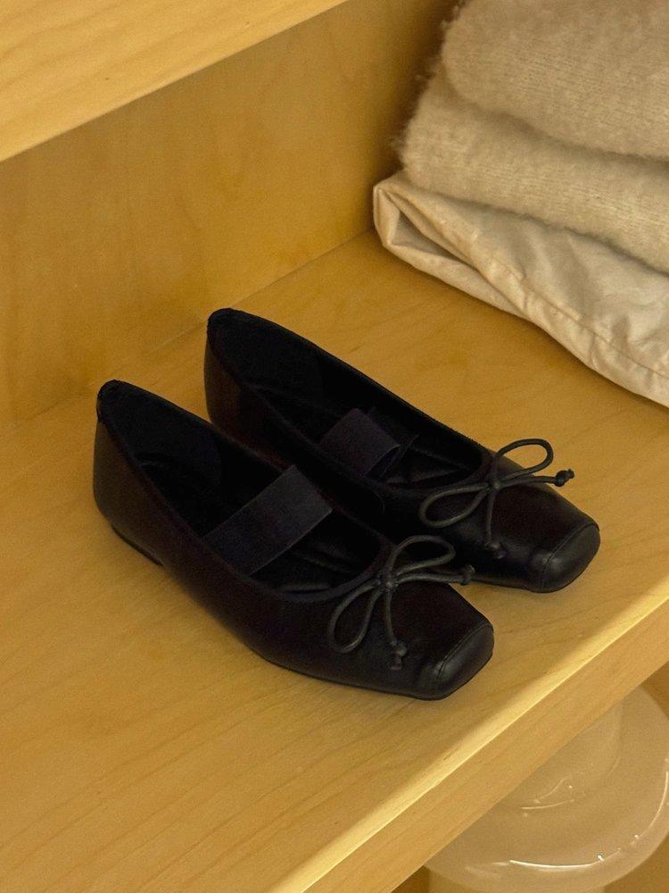 

Oreo Молочный Муж Стучать Мягкий Восковой Белый Бант Мэри Джейн Одиночная Обувь Женская 2025 Весна Квадратный Носок Балетки 35