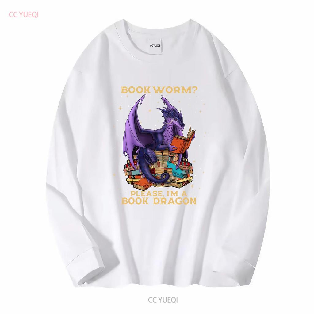 Dragon Book T Shirt Bookworm Reading Lover Long Or Short Sleeves Vintage Washed Slightly Breathable Stretched Unisex Graphic