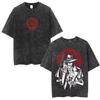 Anime Hellsing Alucard Grafik Washed T-Shirt Herren Vintage Manga T-Shirts Streetwear Baumwolle Harajuku Tee Herren Freizeit Oberteile
