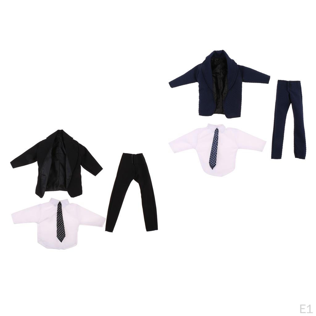 1 Set Dolls Clothes Outfit Accessories Doll Business Suit Black